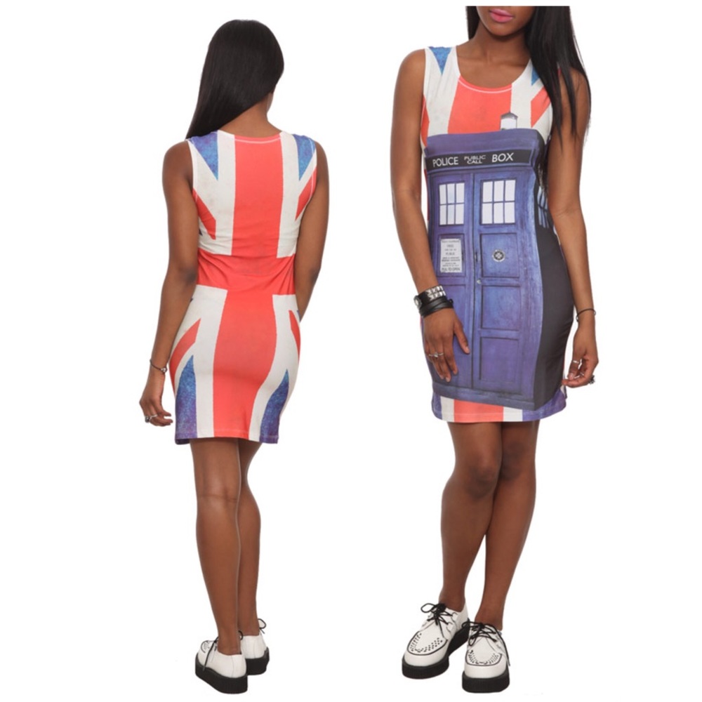Her Universe Doctor Who TARDIS Union Jack Dress Women’s Size L